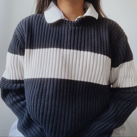 Sweaters - stripes navy blue sweater ✰